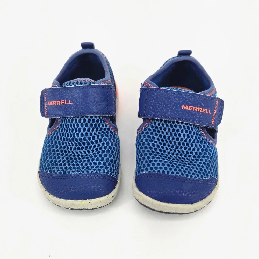 Merrell Bare Steps H2O Toddler Blue Orange Active Water Sneaker 7M EUC Wide Toe